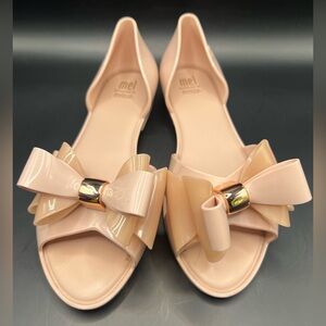 Melissa-‎ Youth Beige Bow Sandals- Size:3